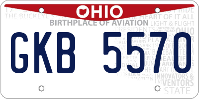OH license plate GKB5570
