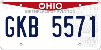 OH license plate GKB5571
