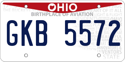 OH license plate GKB5572