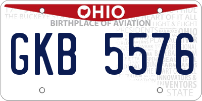 OH license plate GKB5576
