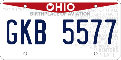 OH license plate GKB5577