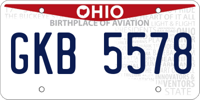 OH license plate GKB5578