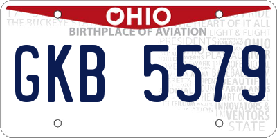 OH license plate GKB5579