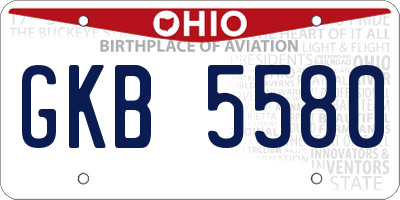 OH license plate GKB5580