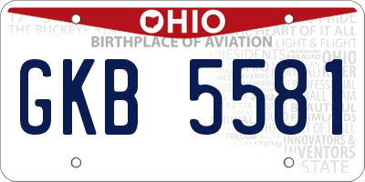 OH license plate GKB5581