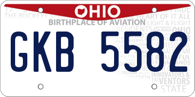 OH license plate GKB5582