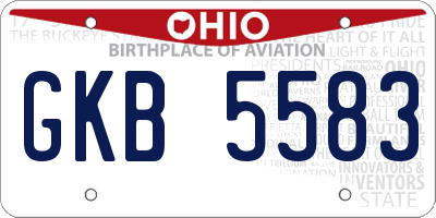 OH license plate GKB5583