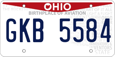 OH license plate GKB5584