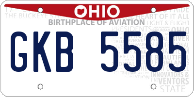 OH license plate GKB5585
