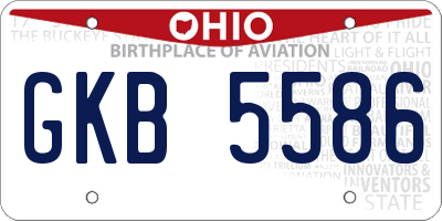 OH license plate GKB5586
