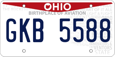 OH license plate GKB5588