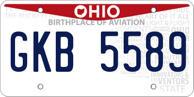 OH license plate GKB5589