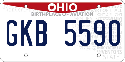OH license plate GKB5590