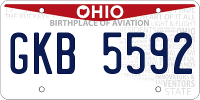 OH license plate GKB5592