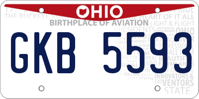 OH license plate GKB5593