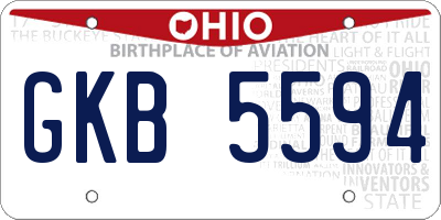 OH license plate GKB5594