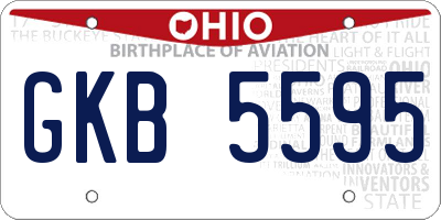 OH license plate GKB5595