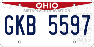 OH license plate GKB5597