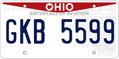 OH license plate GKB5599
