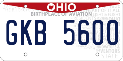 OH license plate GKB5600
