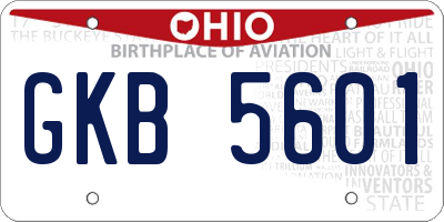 OH license plate GKB5601