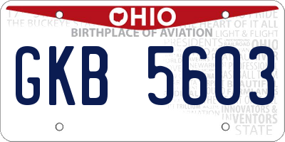 OH license plate GKB5603