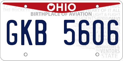 OH license plate GKB5606