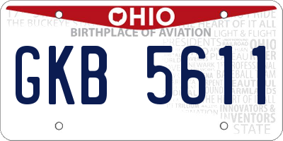 OH license plate GKB5611
