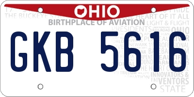 OH license plate GKB5616