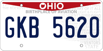 OH license plate GKB5620