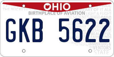 OH license plate GKB5622