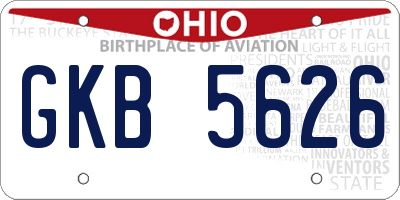 OH license plate GKB5626