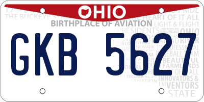 OH license plate GKB5627