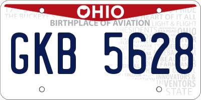 OH license plate GKB5628