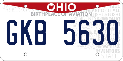 OH license plate GKB5630