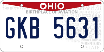 OH license plate GKB5631