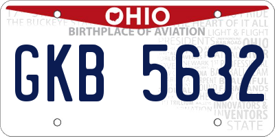 OH license plate GKB5632