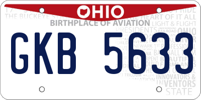 OH license plate GKB5633
