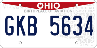 OH license plate GKB5634