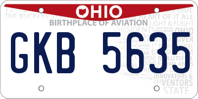 OH license plate GKB5635