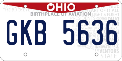 OH license plate GKB5636