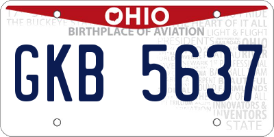 OH license plate GKB5637
