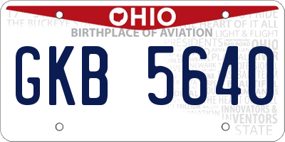 OH license plate GKB5640