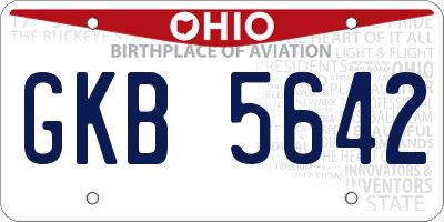 OH license plate GKB5642