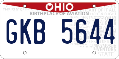 OH license plate GKB5644