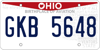 OH license plate GKB5648
