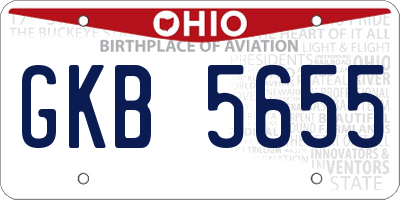 OH license plate GKB5655