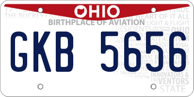 OH license plate GKB5656