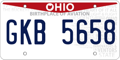 OH license plate GKB5658