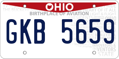 OH license plate GKB5659